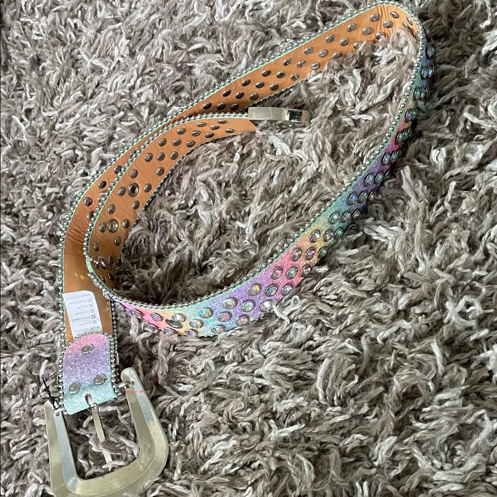 Iridescent Rhinestone Belt - Picture 5 of 10